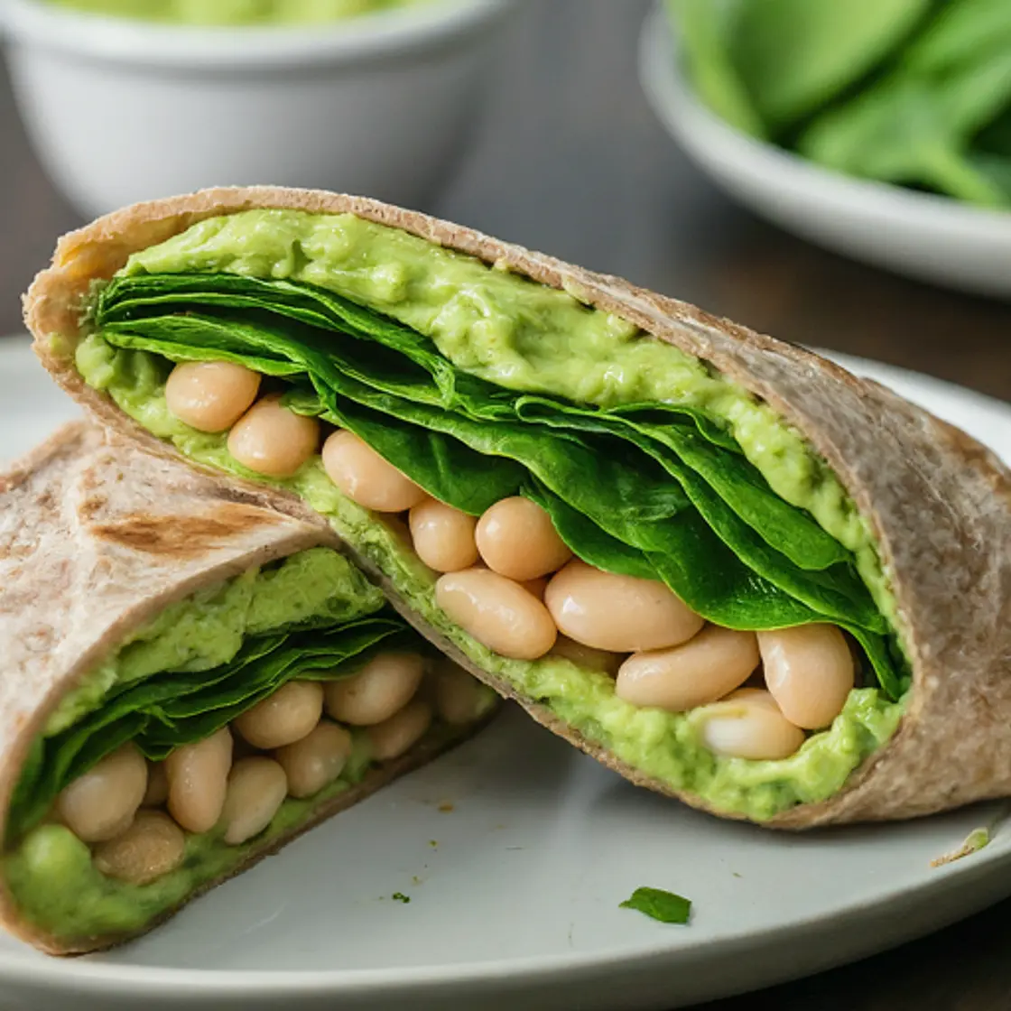 Creamy Avocado & White Bean Wrap