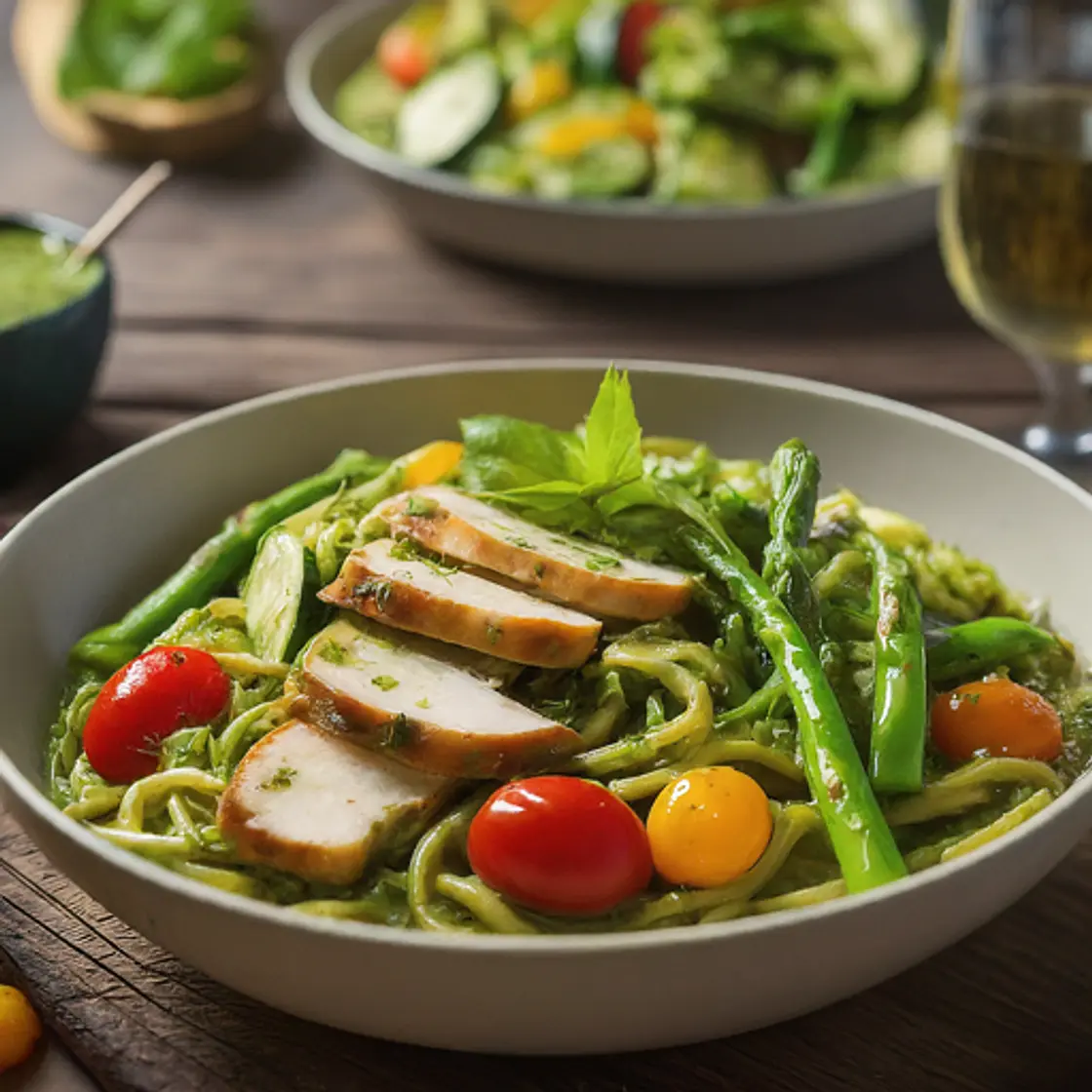 Chicken Pesto Pasta Primavera