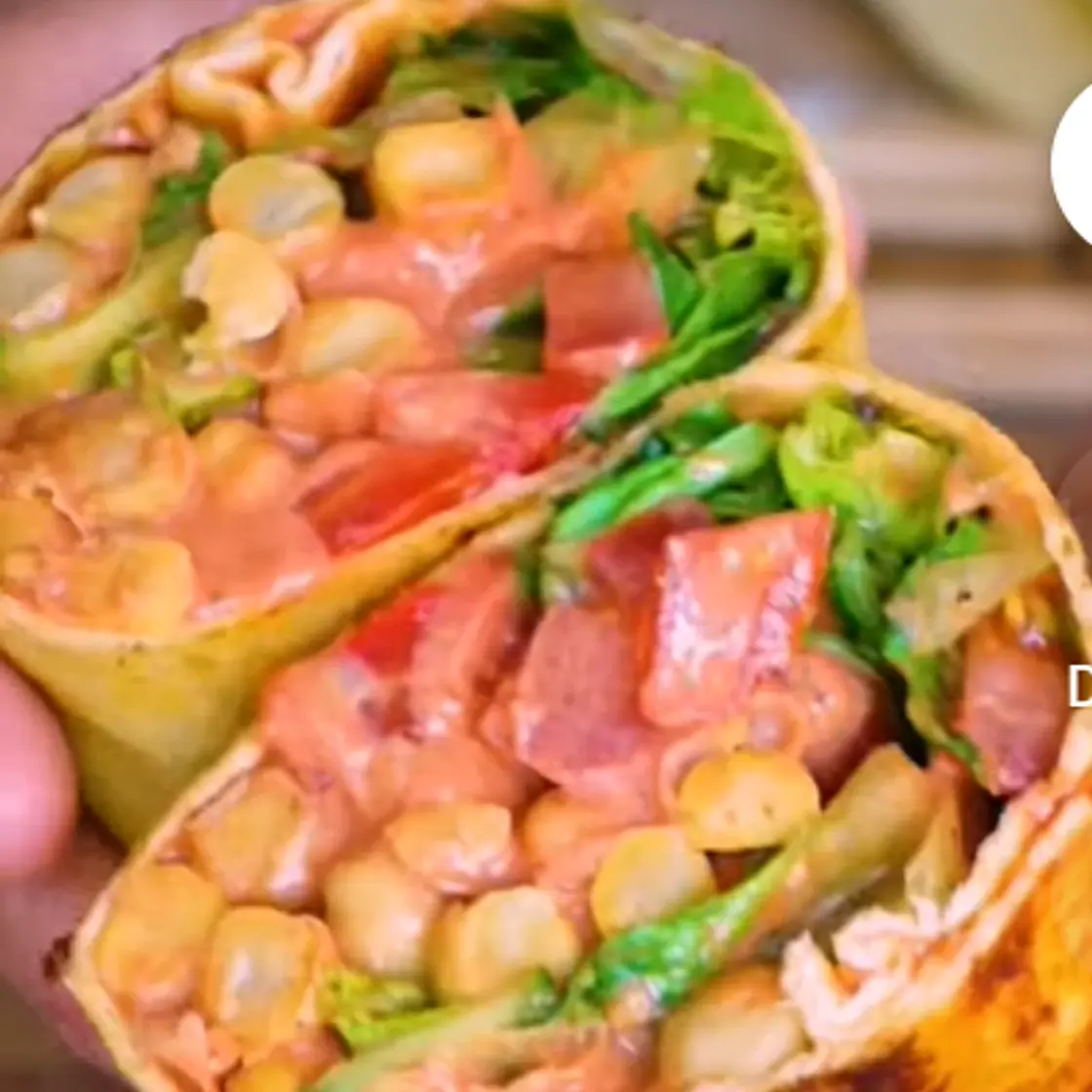5 min chickpea wrap- fitgreenmind