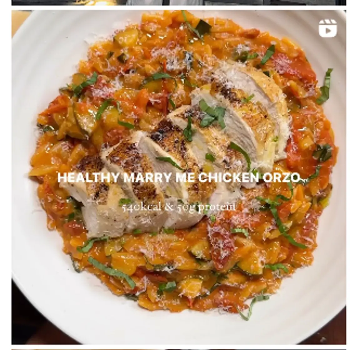 Healthy marry me chicken orzo