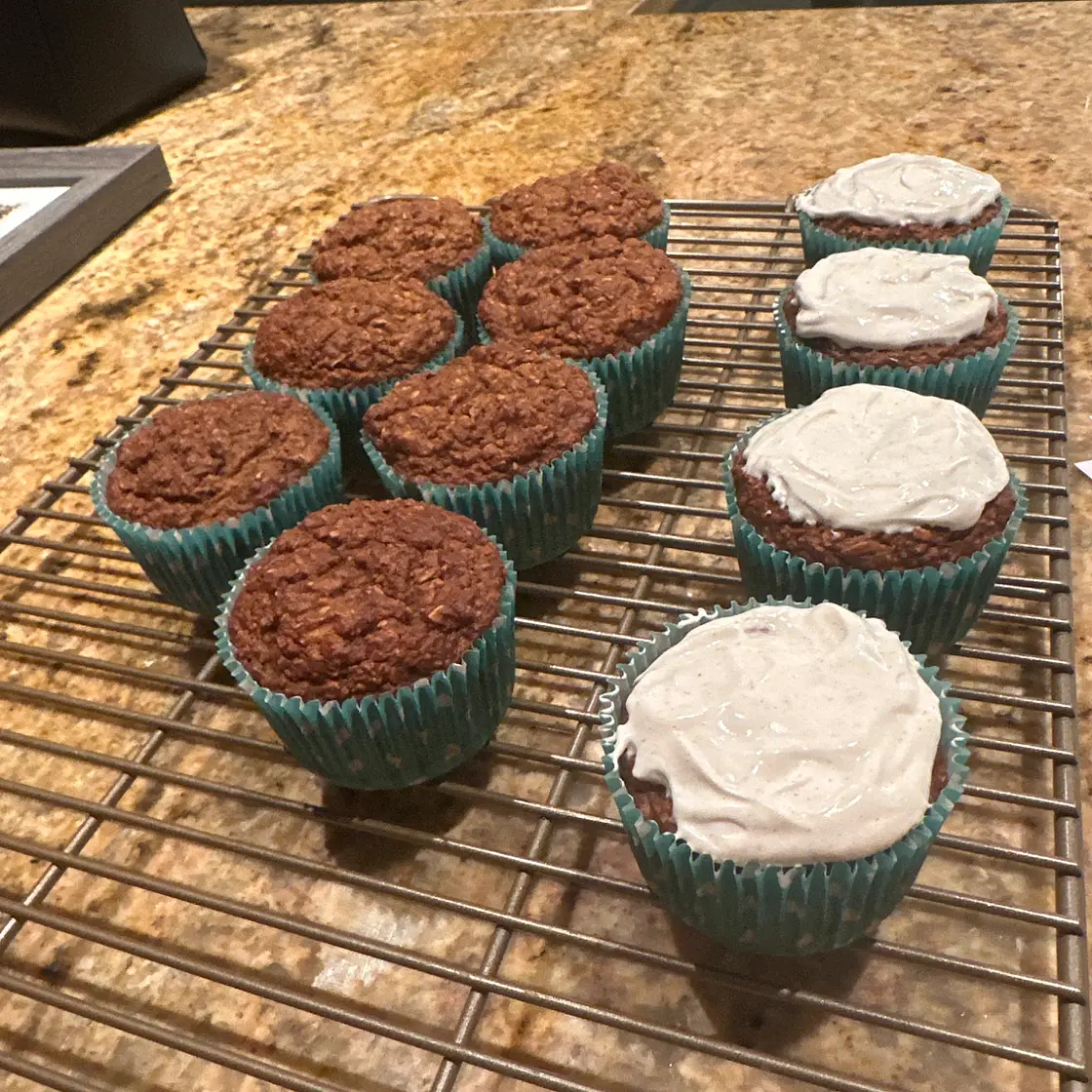 Healthy carrot cake muffins