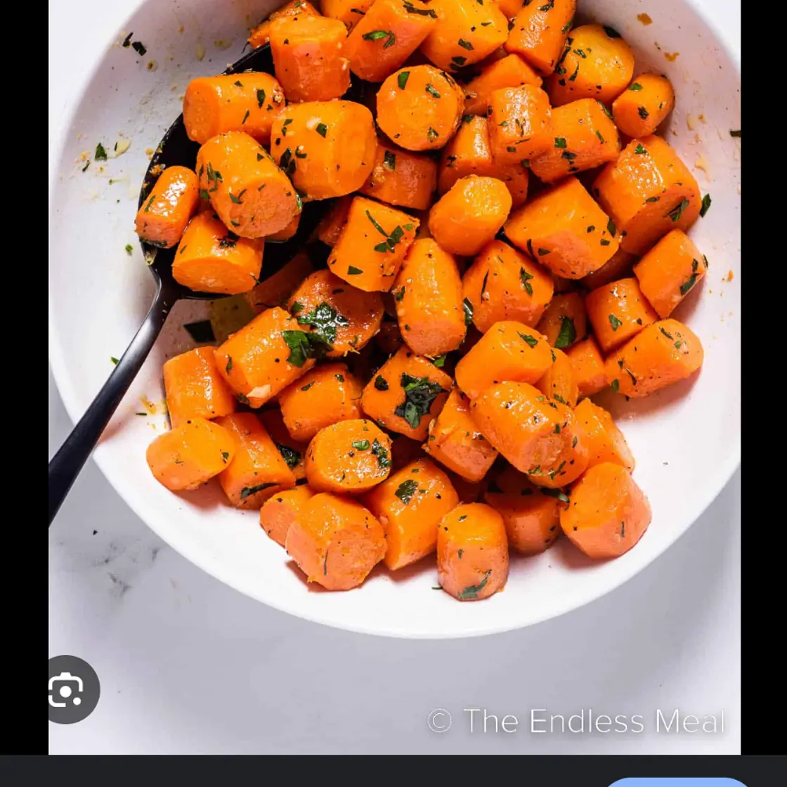 Buttered carrots with ginger and cilantro