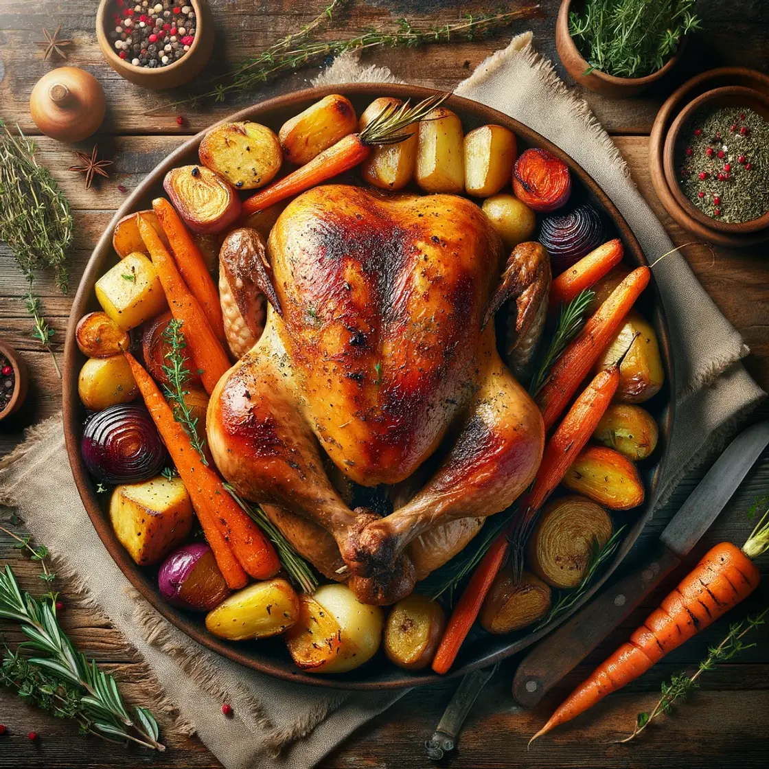 Classic Herbed Roast Chicken for Four