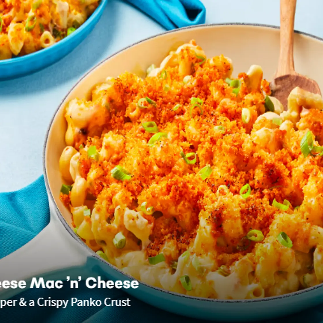 Triple-Cheese Mac ’n’ Cheese with Green Pepper & a Crispy Panko Crust