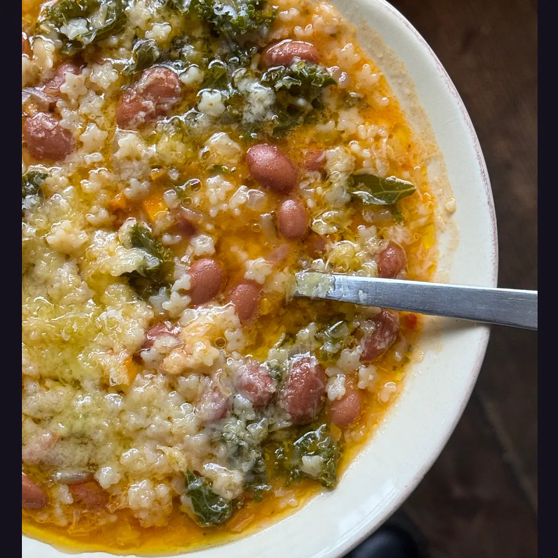 Beany pasta soup - Rosie Kellett late plate
