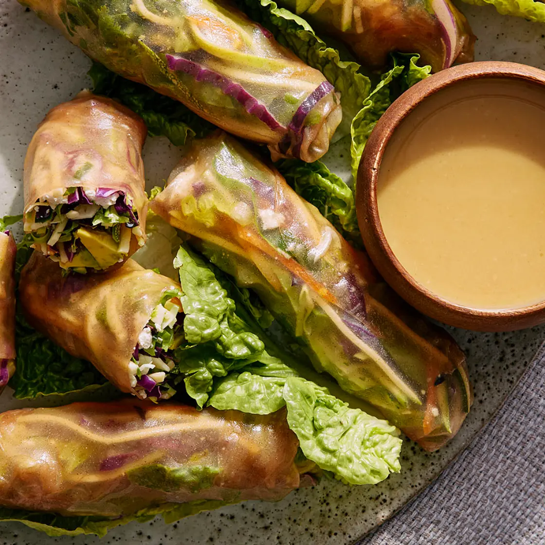 Summer Rolls with Miso-Dijon Dipping Sauce