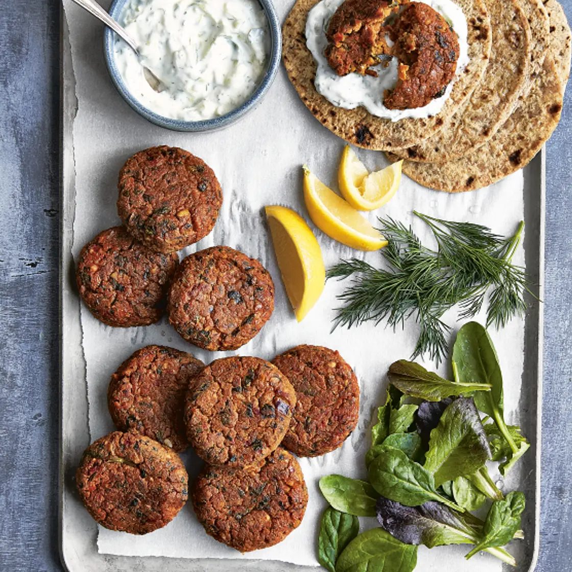 Roasted Red Pepper and Spinach Falafel