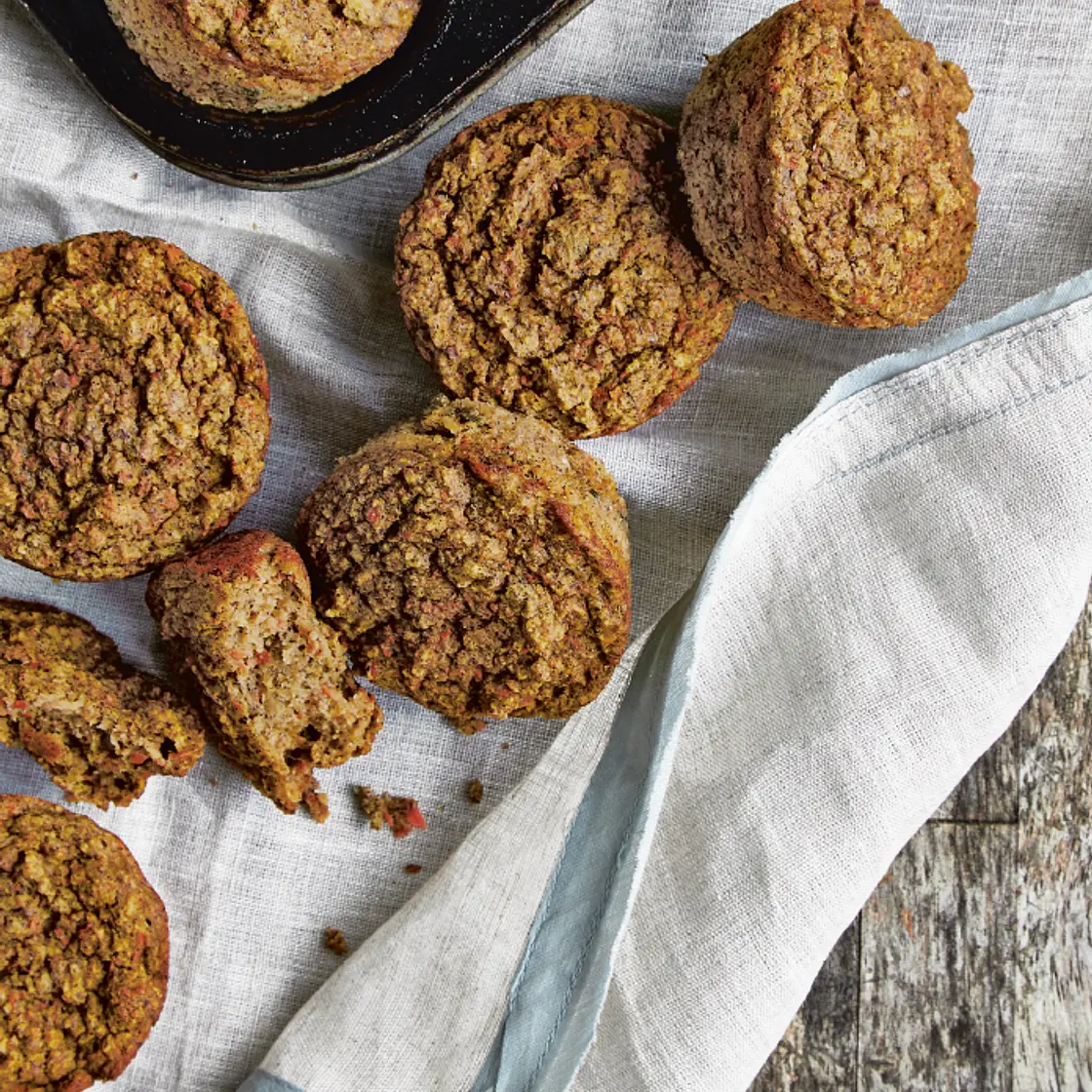 High Protein Apple Carrot Hemp Muffins