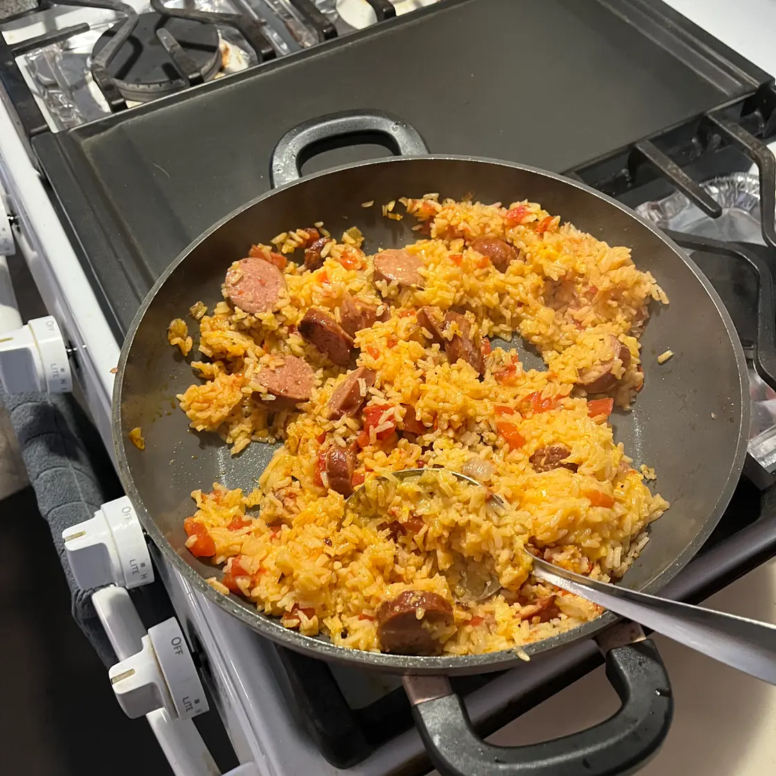 Cheesy Campfire Rice