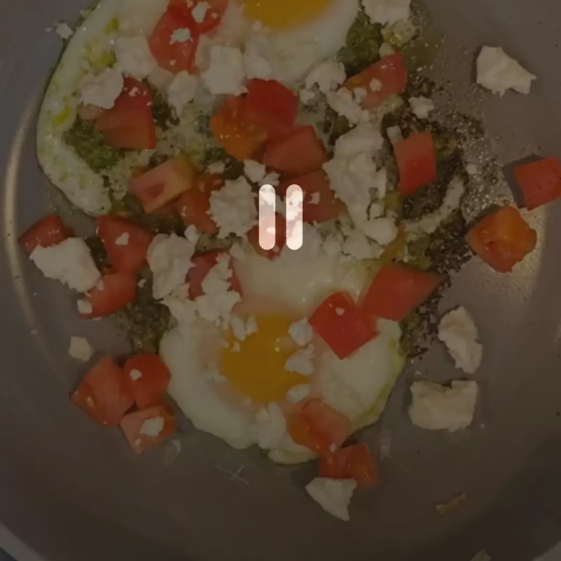 Pesto Eggs With Goat Cheese