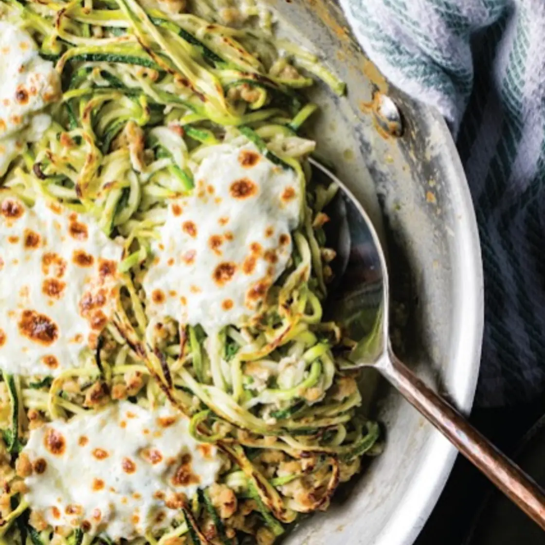 Three-Cheese Zucchini Noodles with Chicken