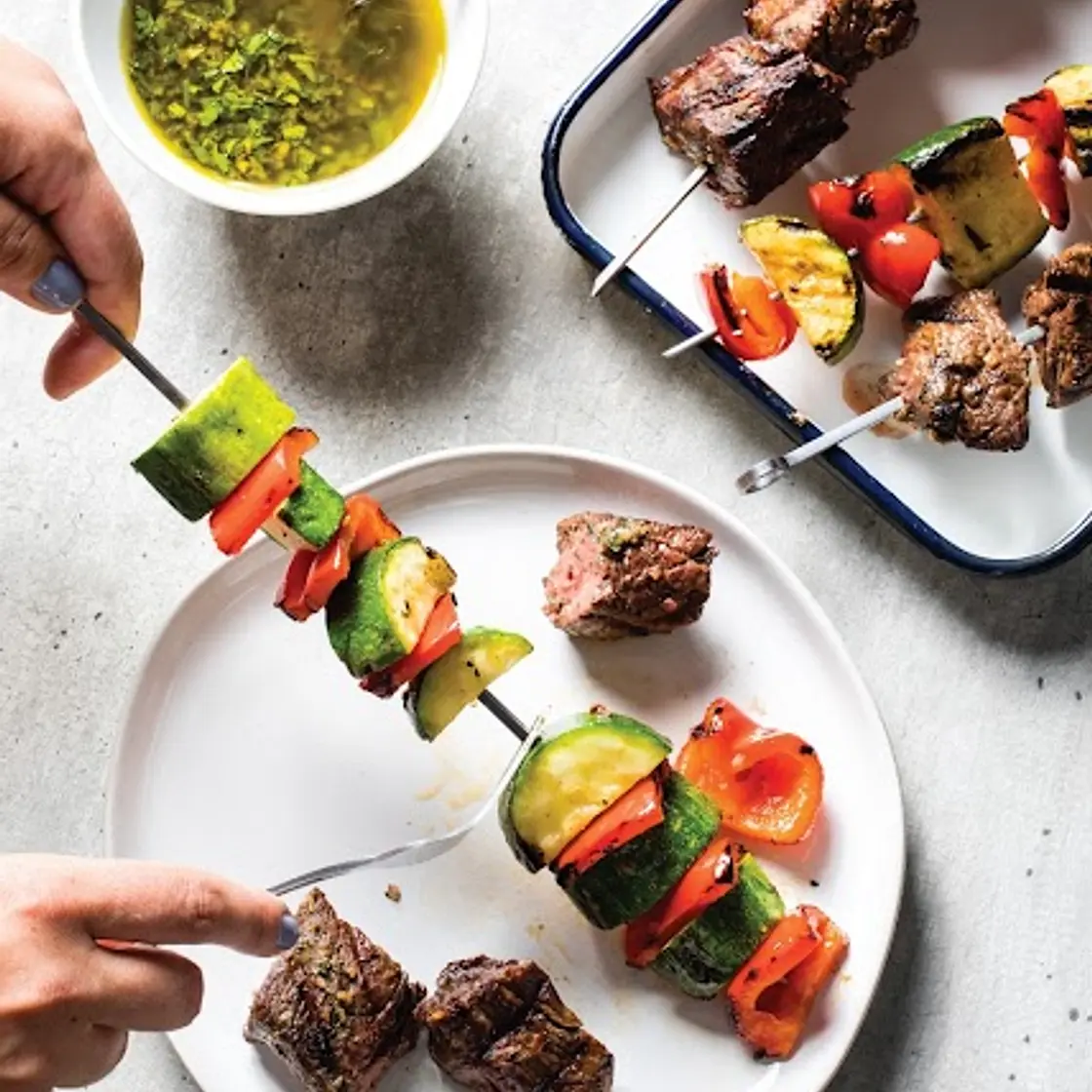 Grilled Beef and Vegetable Kebabs