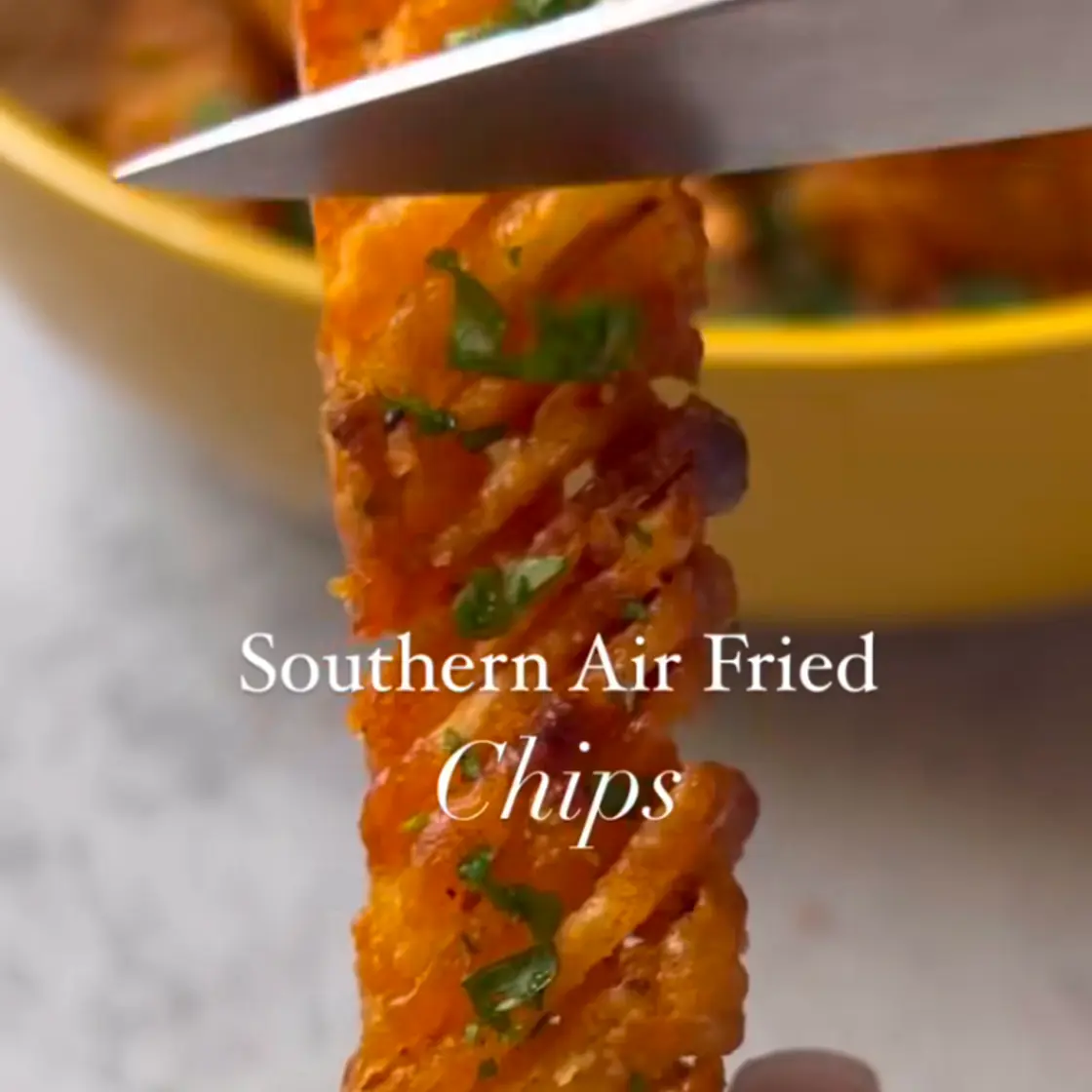 Air fryer accordion chips