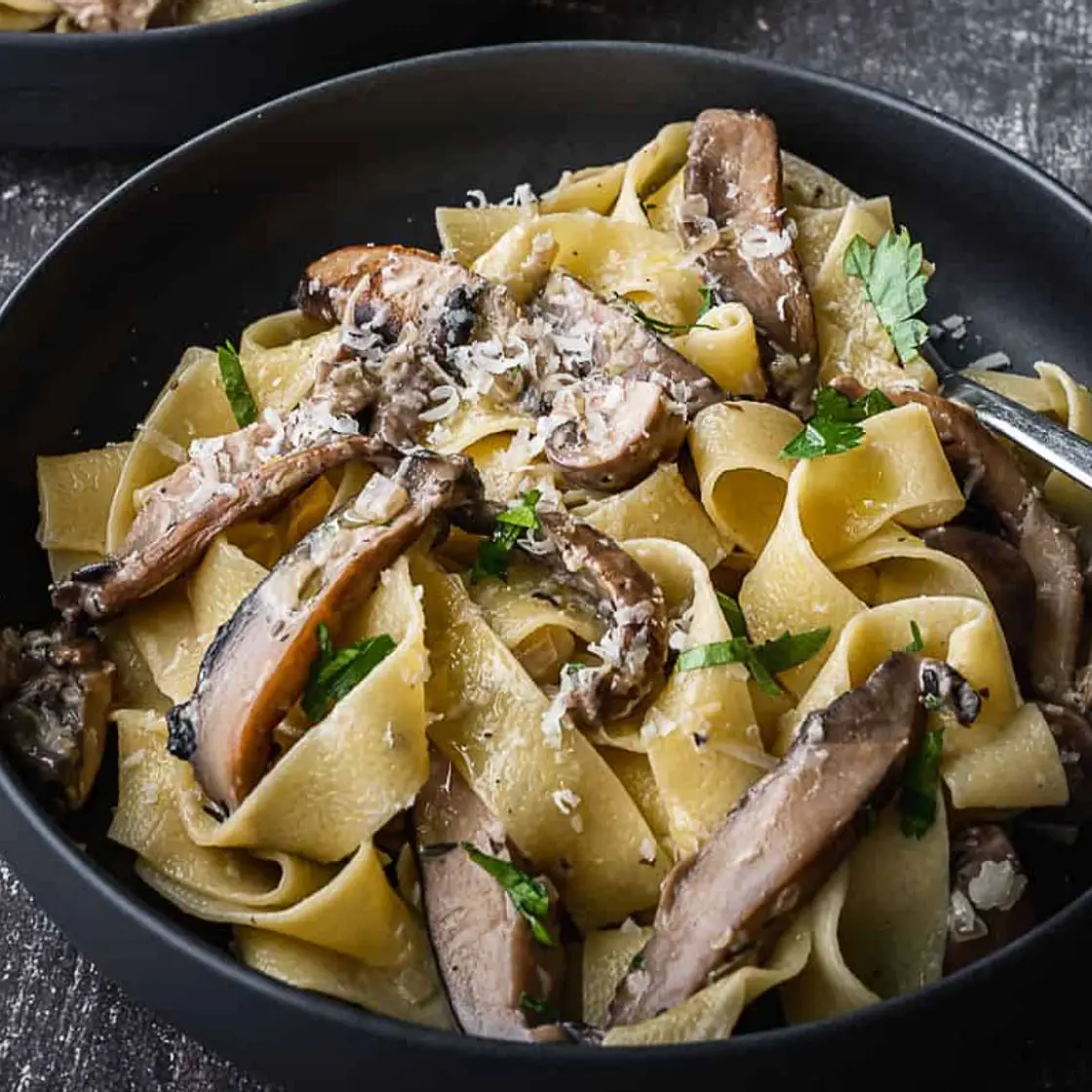 Caramelized Wild Mushroom Pappardelle with Smoked Short Rib