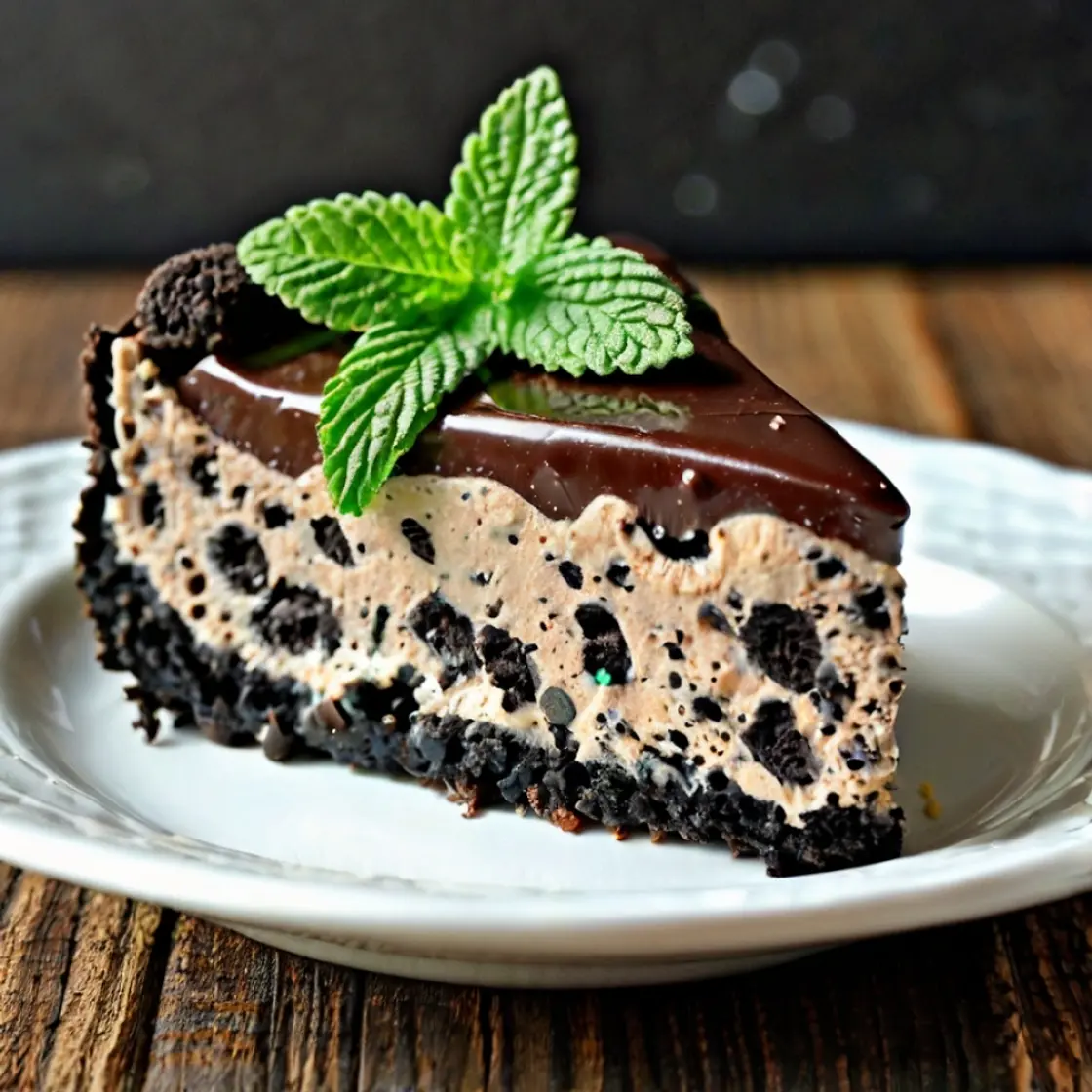 Decadent Mint Chocolate Oreo Cheesecake