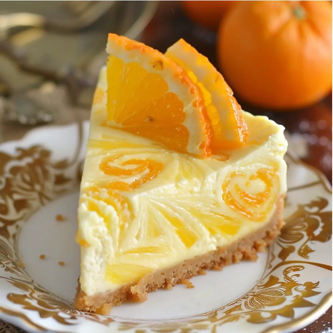 Pineapple Orange Swirl Cheesecake
