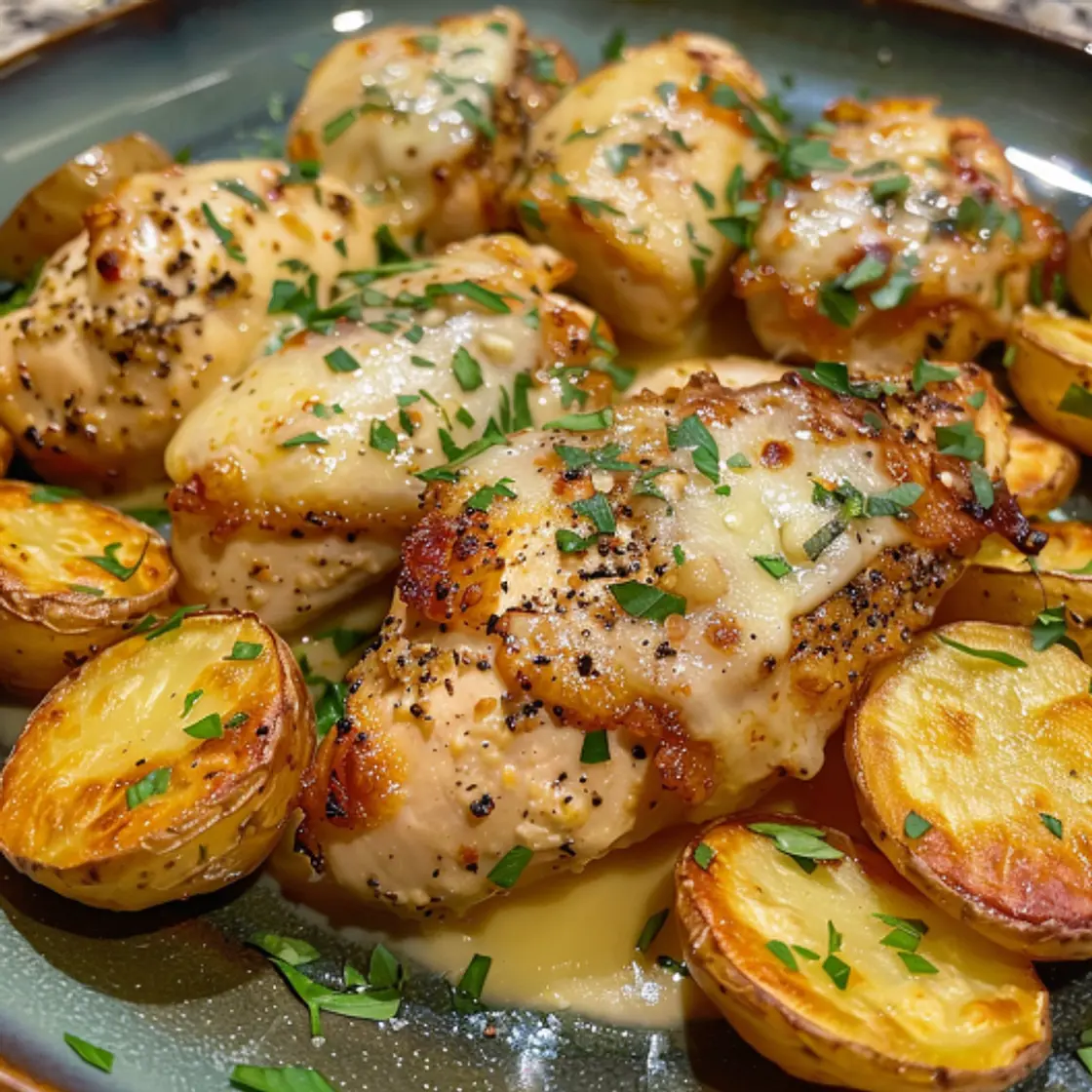 Garlic Herb Chicken with Roasted Potatoes