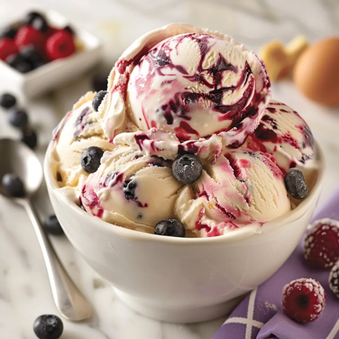 Mixed Berry Swirl Ice Cream