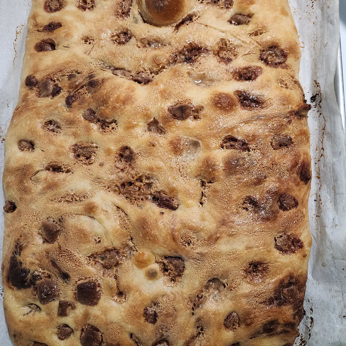 Chocolate Peanut Butter Cup Focaccia