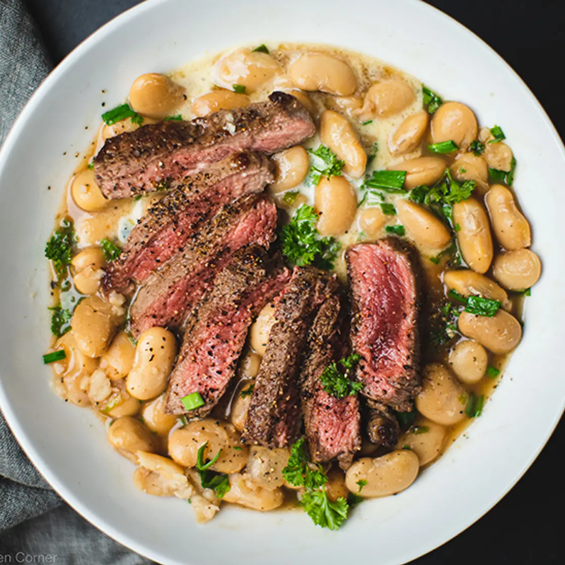 Steak with Butter Beans