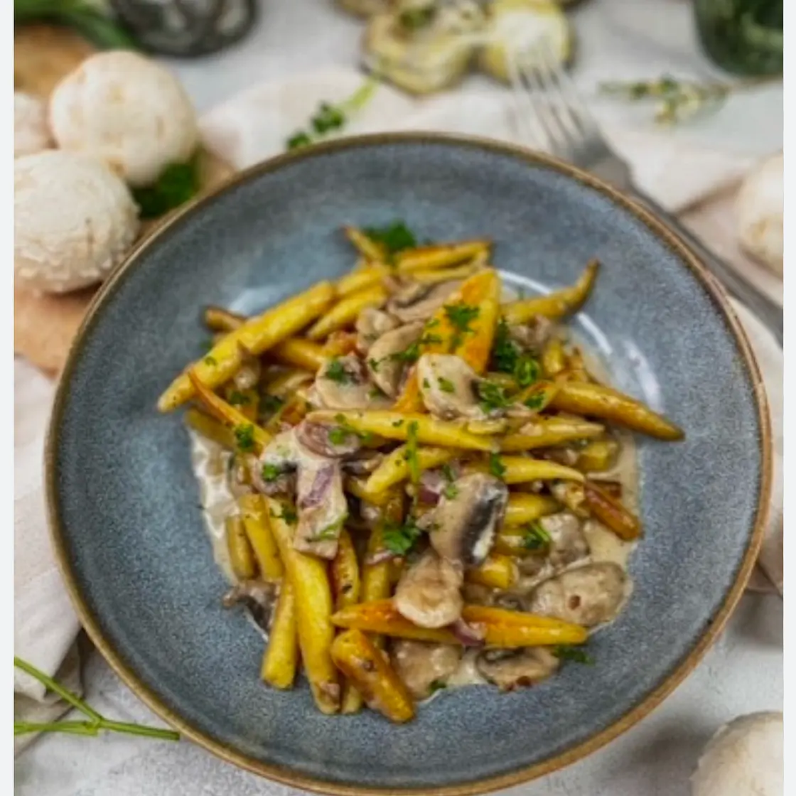 Schupfnudeln mit Champignonragout