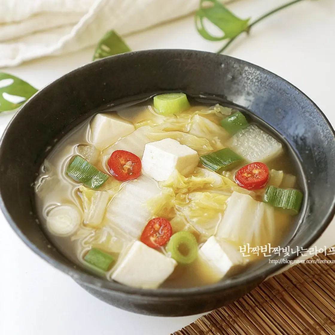 알배기 배추 된장국 끓이는법