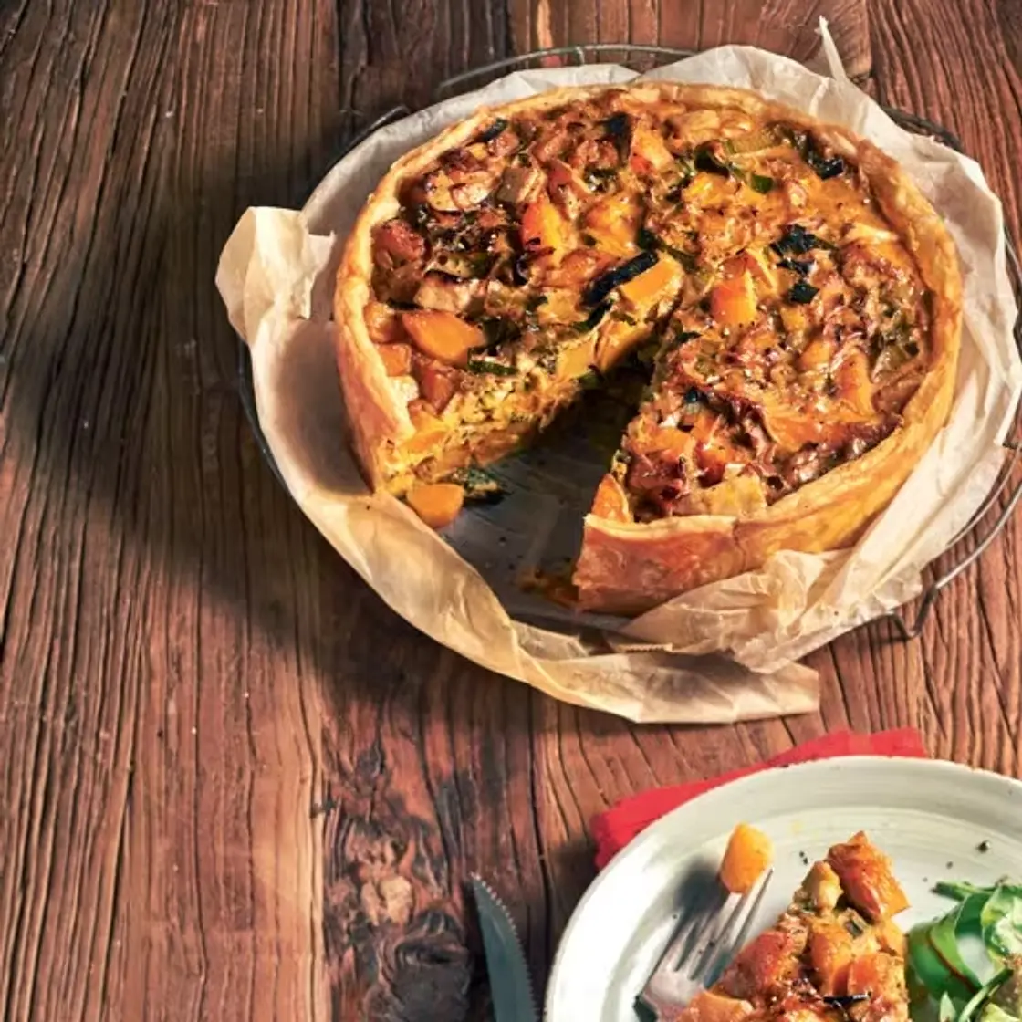 Kruidige preitaart met pompoen