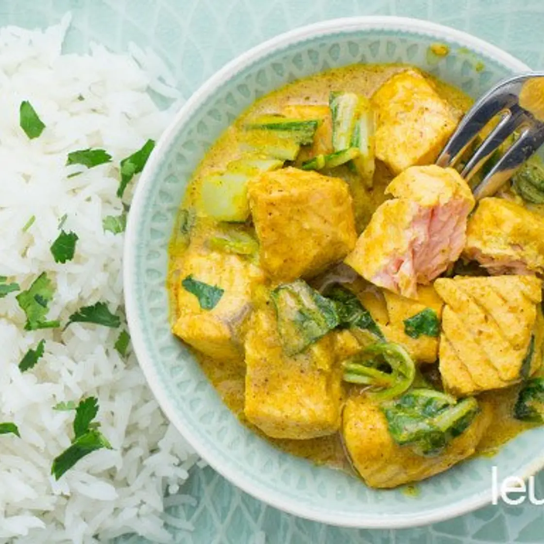 Zalm curry met paksoi