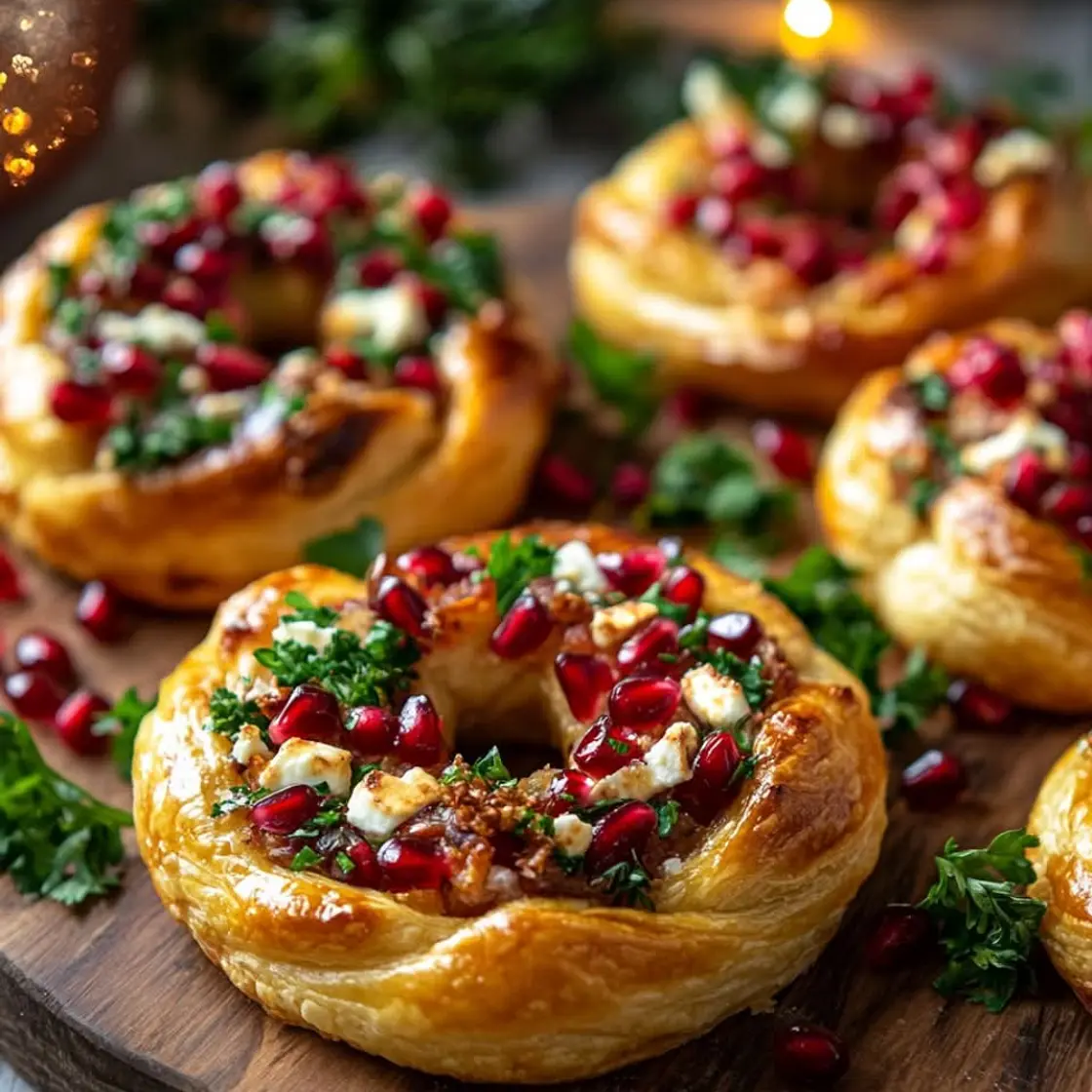 Christmas puff pastry wreath