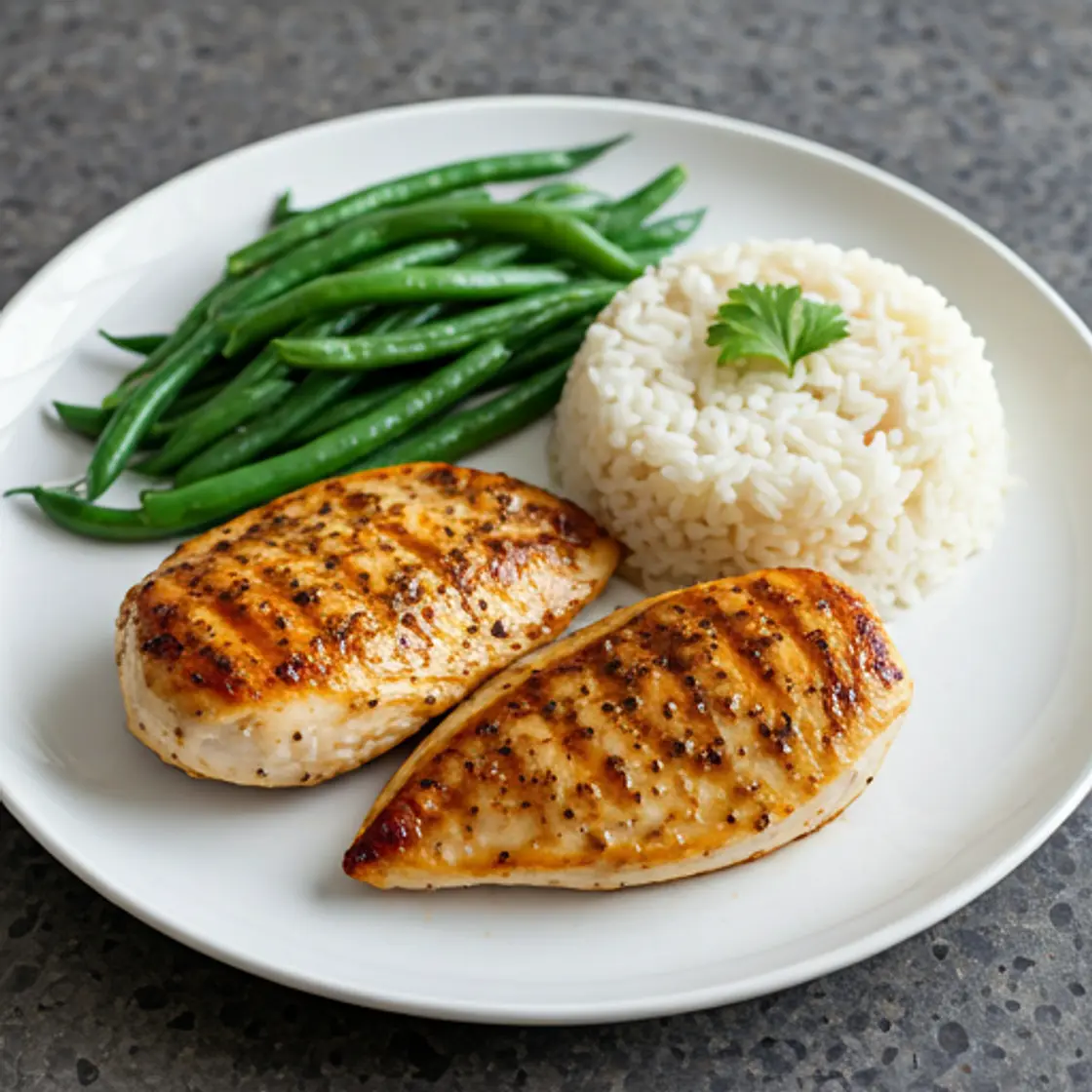 Chicken Breasts with Green Beans and Rice