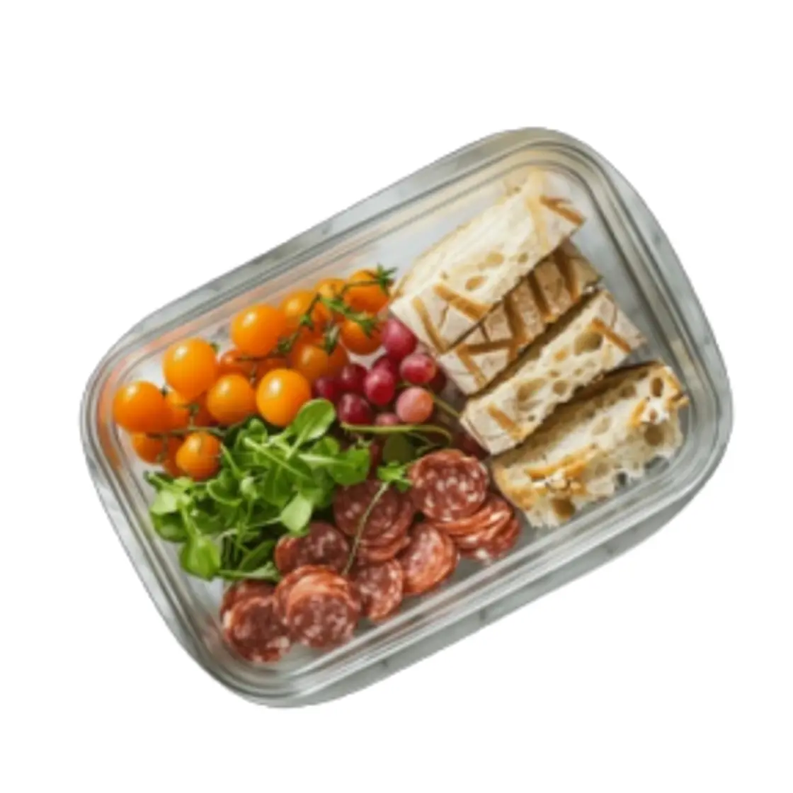 Lunchbox z bułką z salami