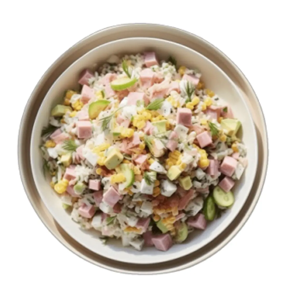 Sałatka ryżowa z szynką