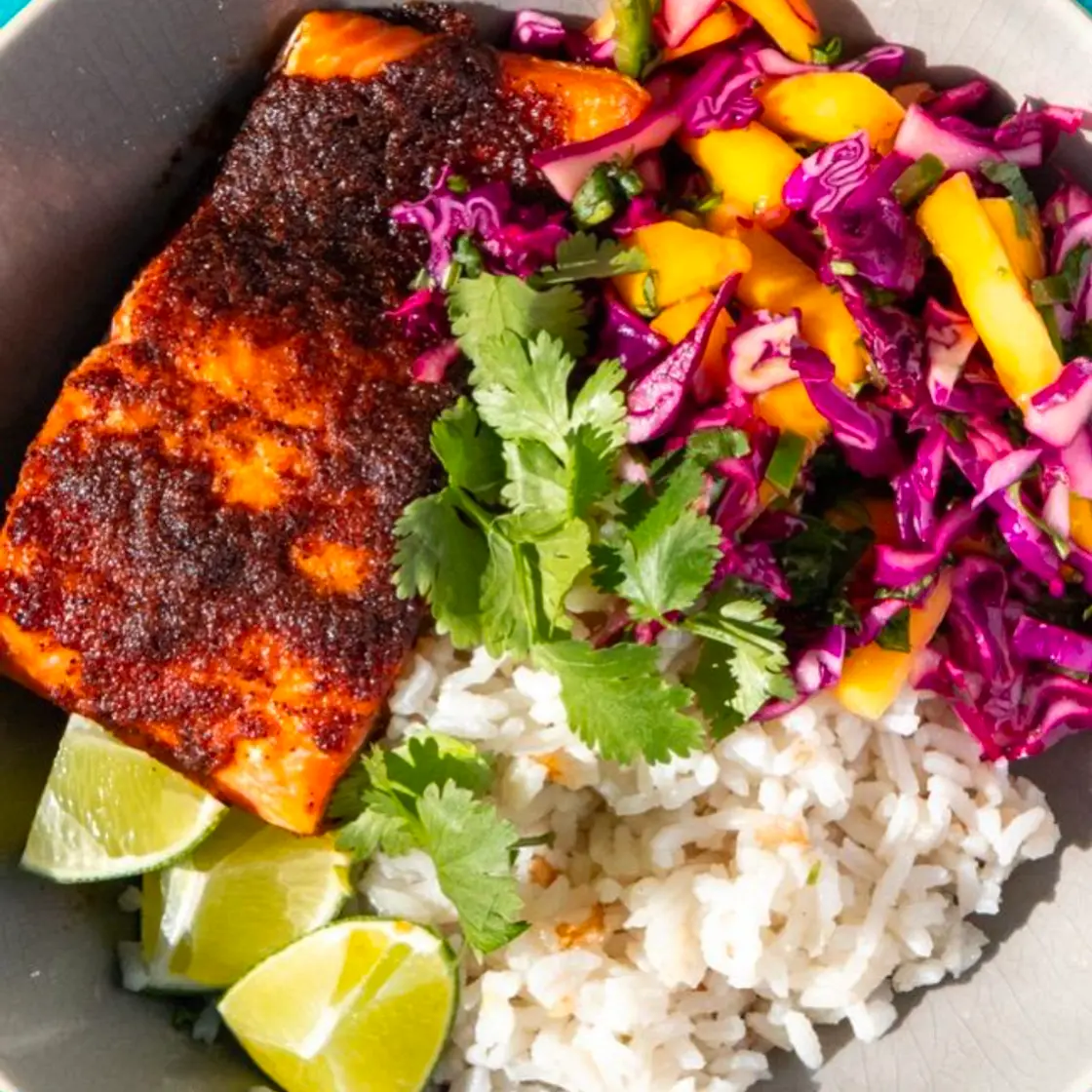 BBQ Salmon & Rice Bowls