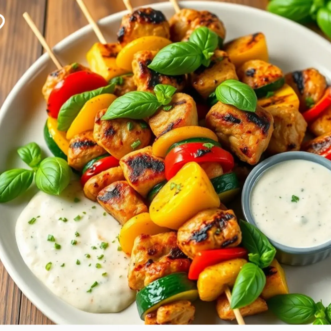 Basil Chicken Skewers AI