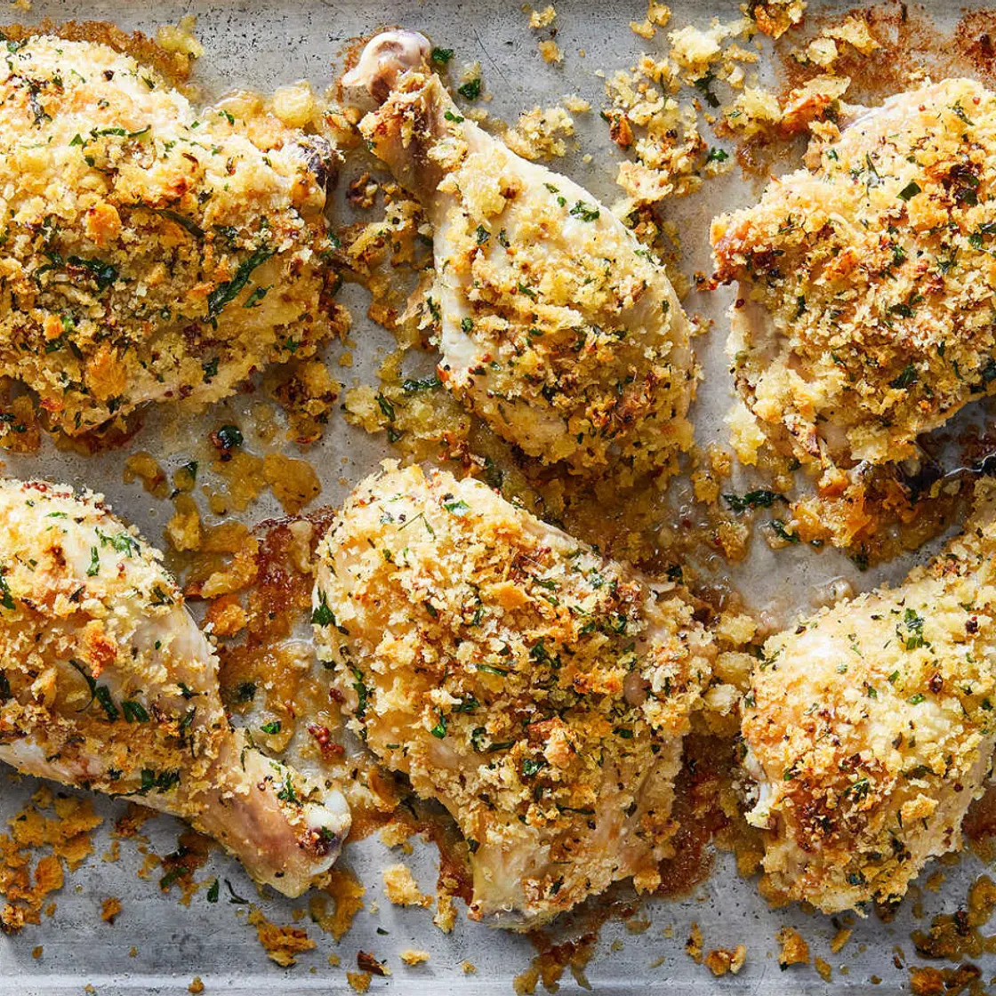 Baked Mustard-Herb Chicken Legs