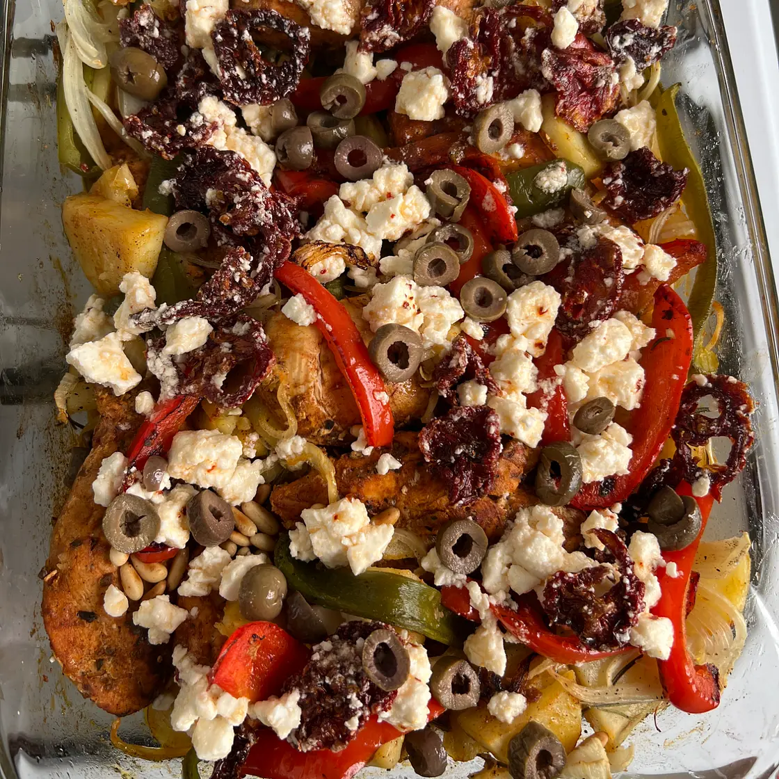 Easy Greek Sheet Pan Chicken Souvlaki and Potatoes