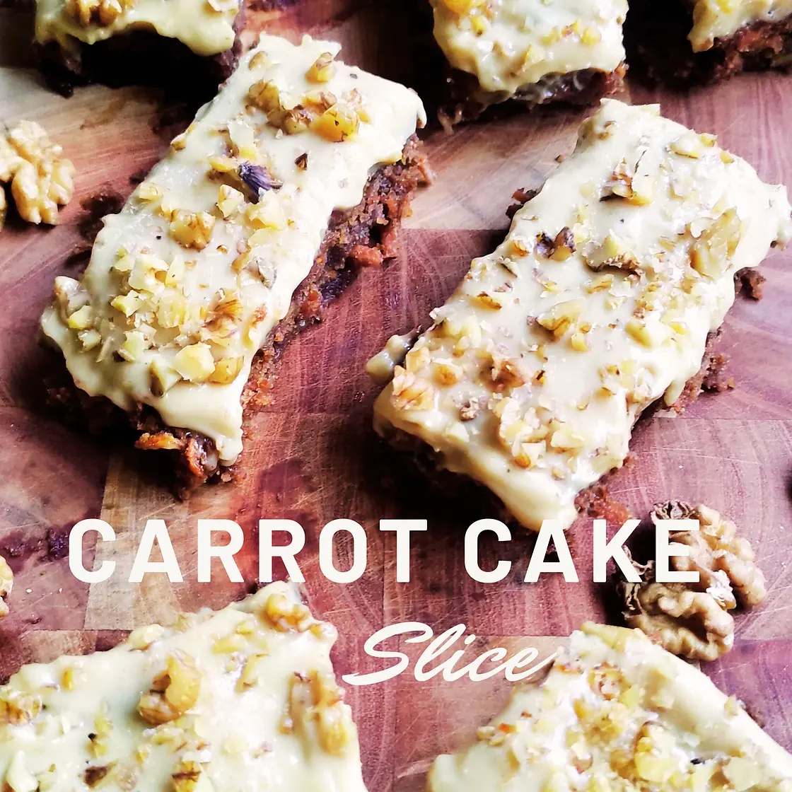 Carrot Cake Slice w Cashew Cream