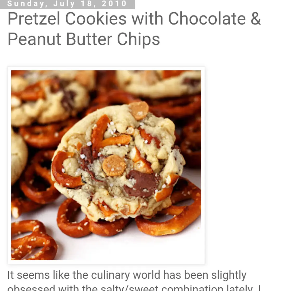 Pretzel & Chocolate, peanut butter chip cookies