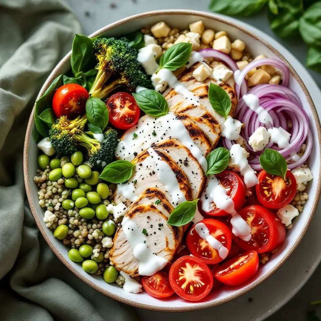 Ultra High-Protein Caprese Power Bowl