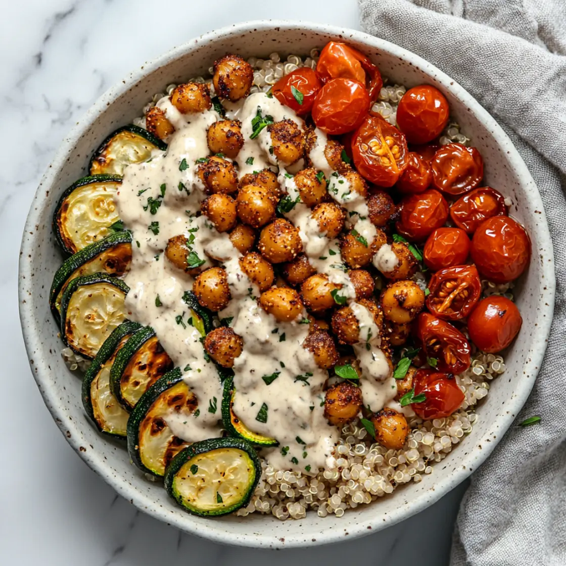 Roasted Chickpea and Veggie Bowl