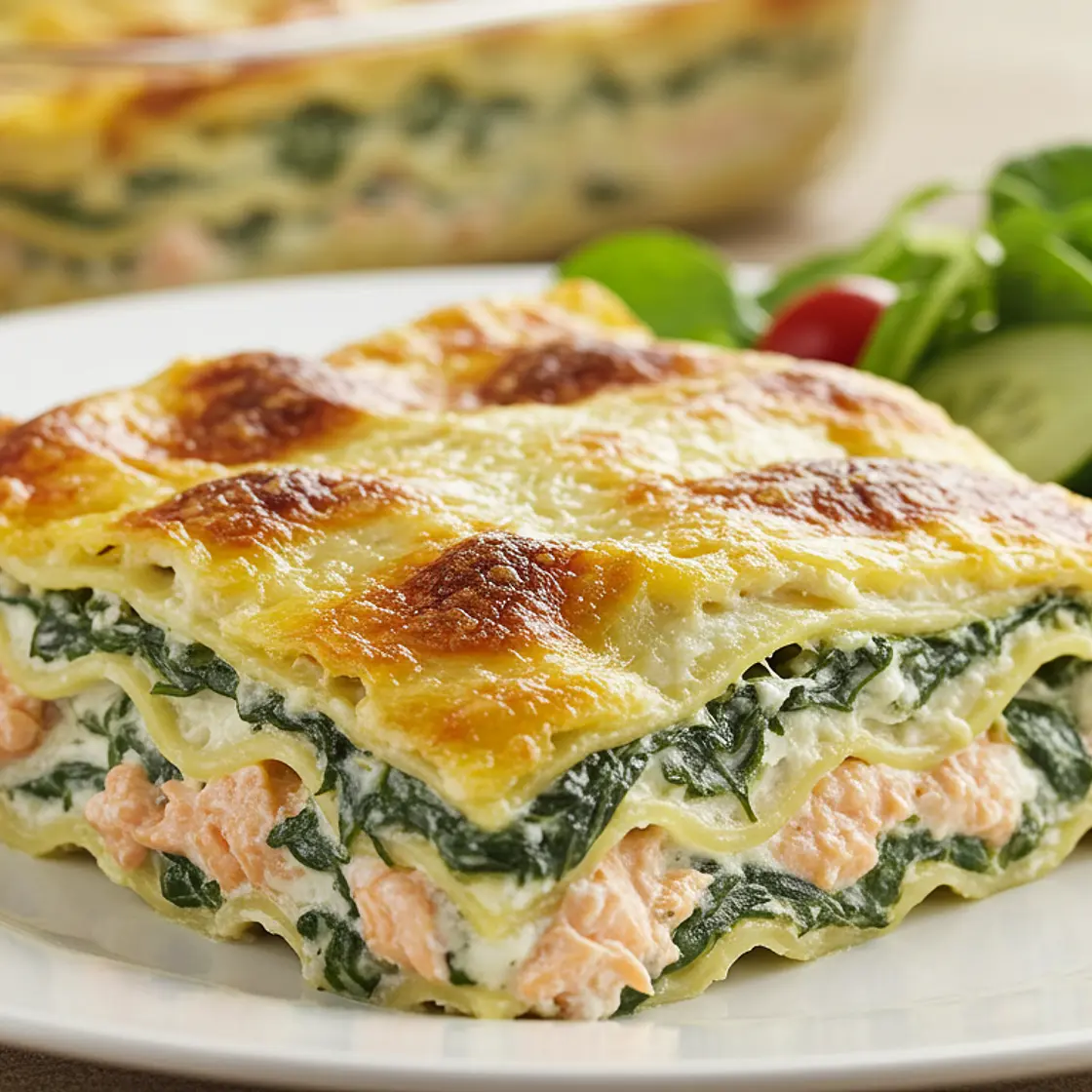 Lasagnes au saumon et aux épinards