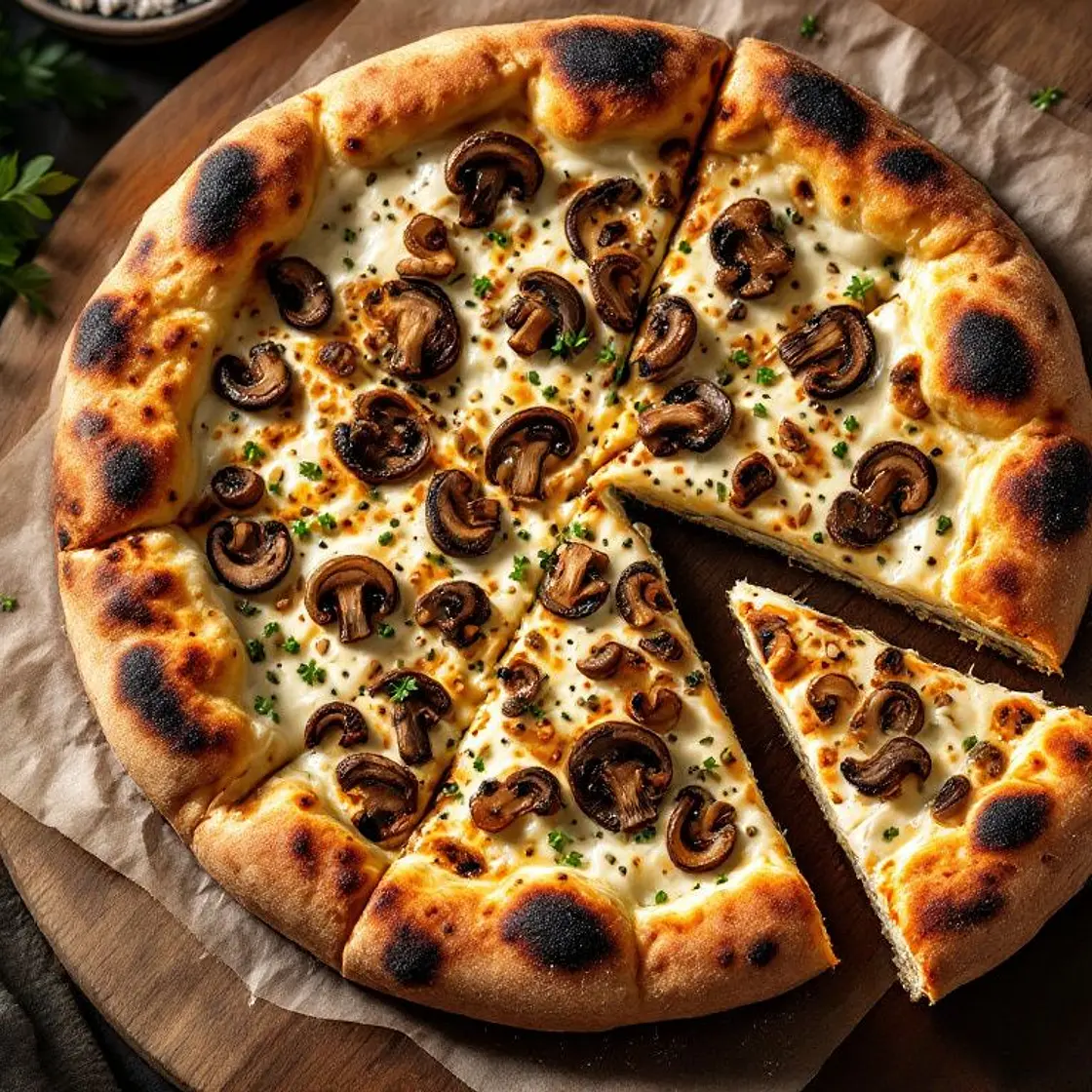 High-Protein Smoky Mushroom Flammkuchen