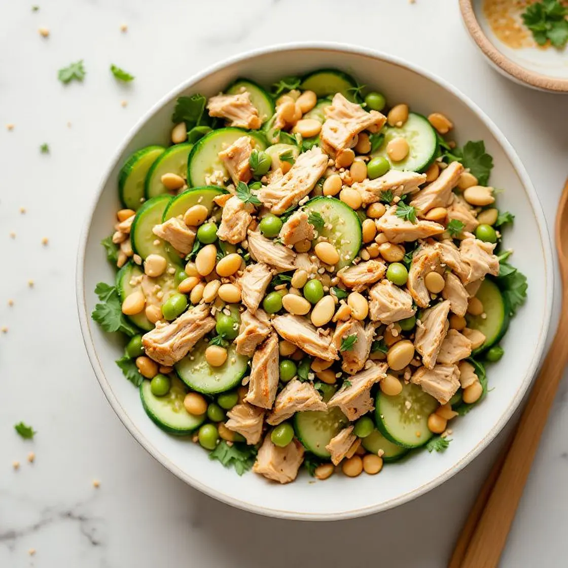 High-Protein Creamy Peanut Cucumber Chicken Salad