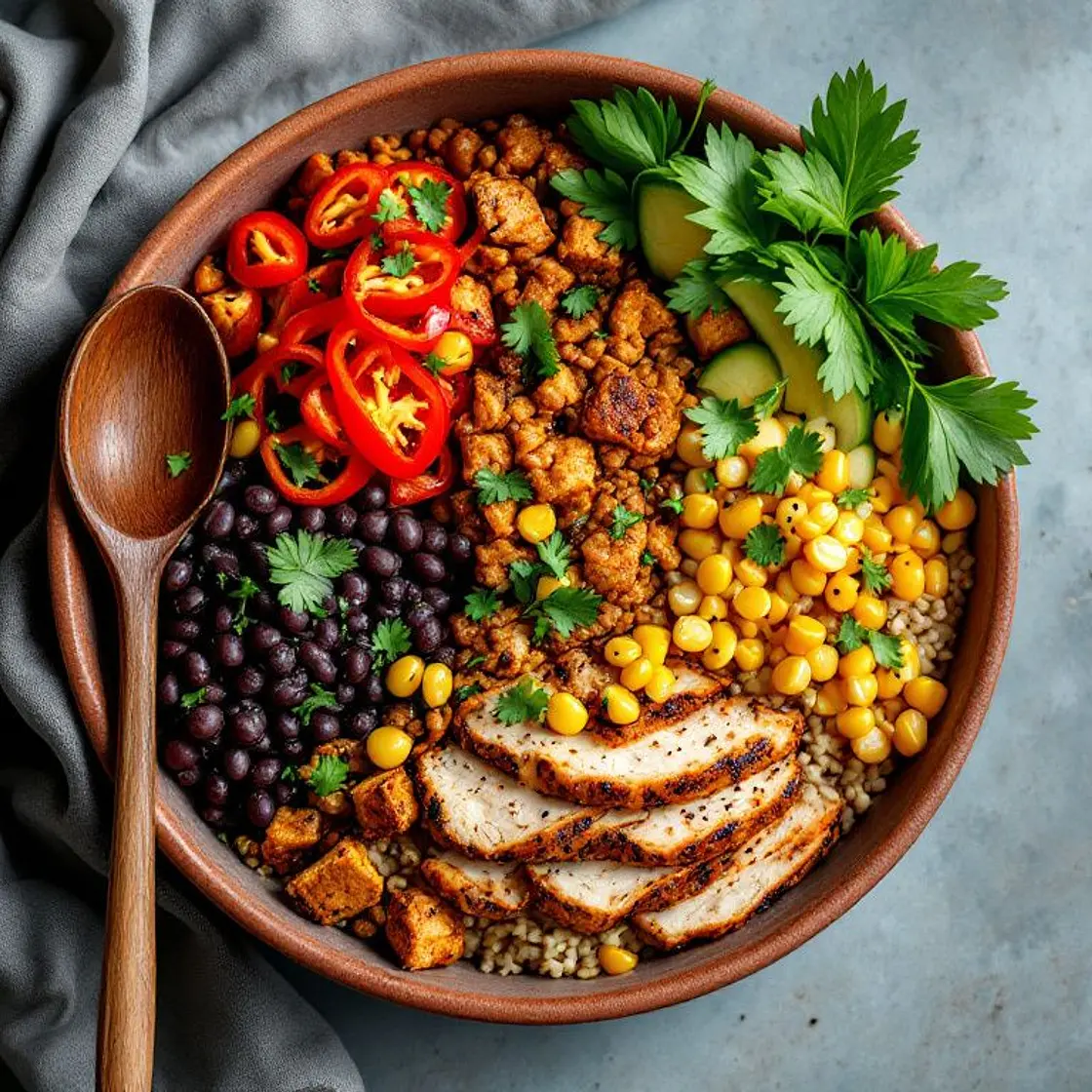 High-Protein Chipotle Lentil Burrito Bowls