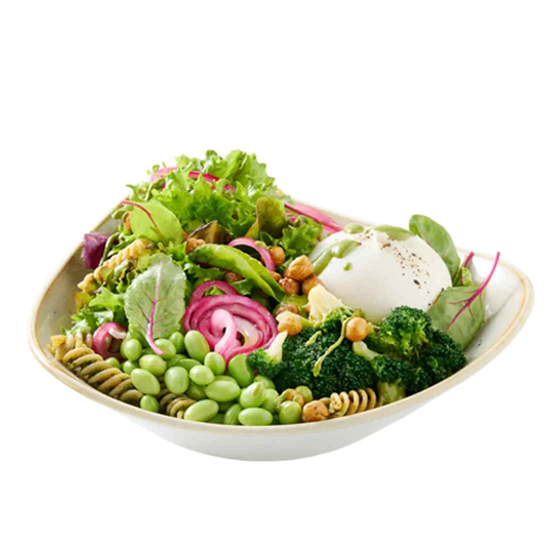 Burrata Pasta Salad mit Basilikum-Pesto