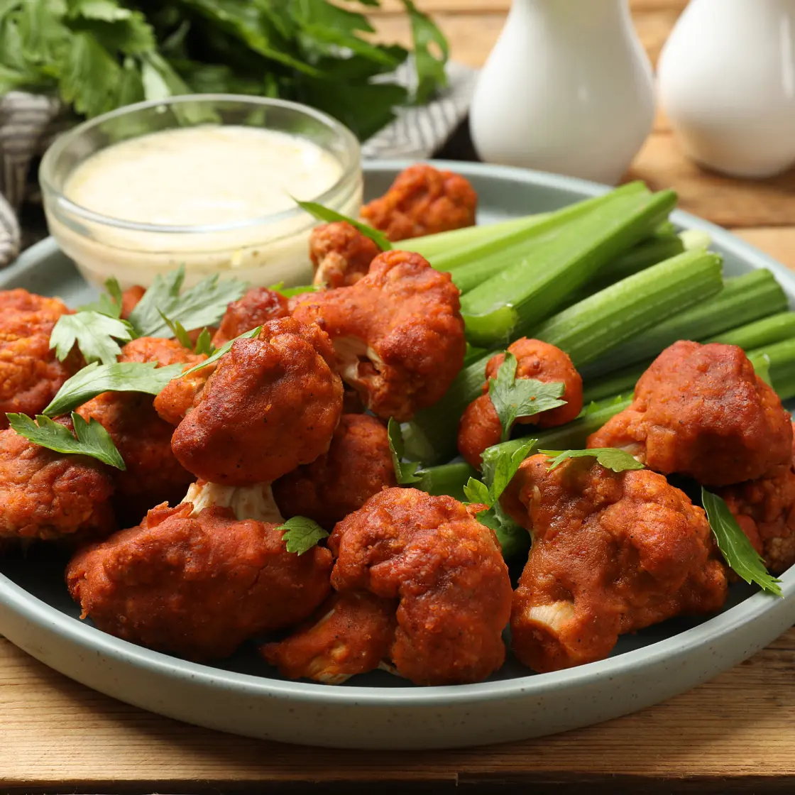 Crispy Buffalo Cauliflower Bites