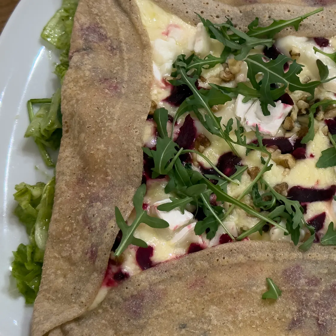 Beet, Goat Cheese & Walnut Buckwheat Galette