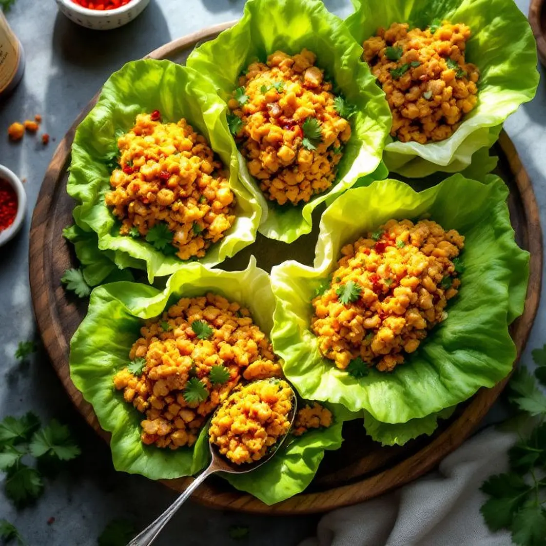 Golden Pork & Chicken Lettuce Wraps