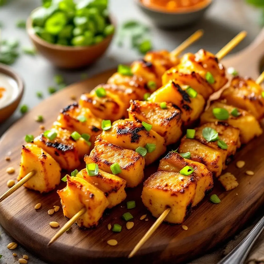 Upgraded Chipotle Pineapple Bang Bang Chicken Skewers