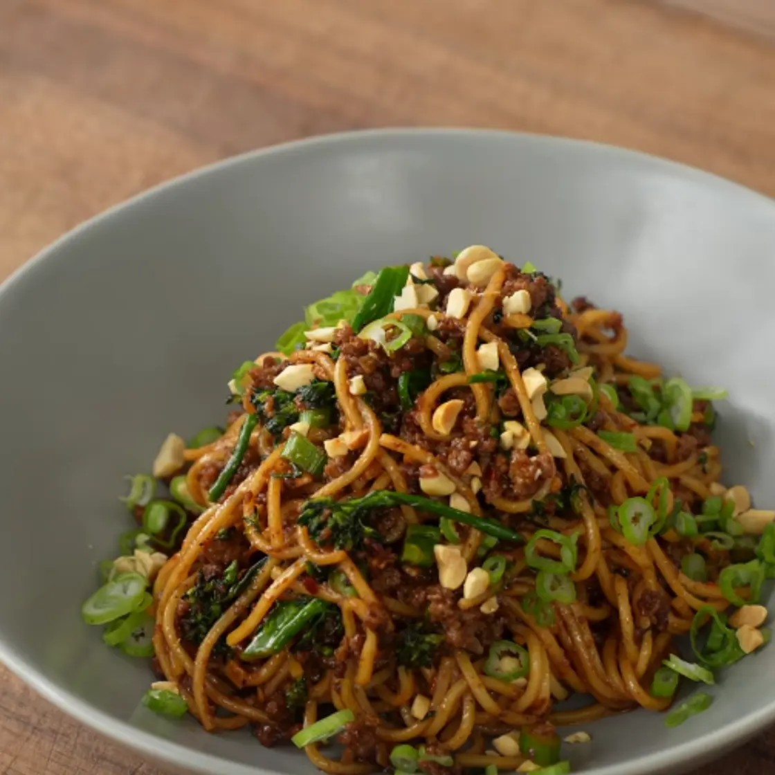 Chili Crisp Peanut Noodles with Broccolini